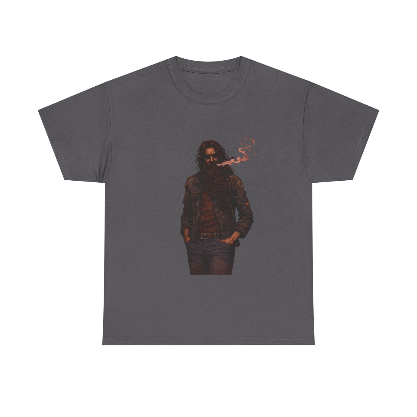 Graphic Tee — Vintage Leather Jacket Smoker Silhouette T-Shirt
