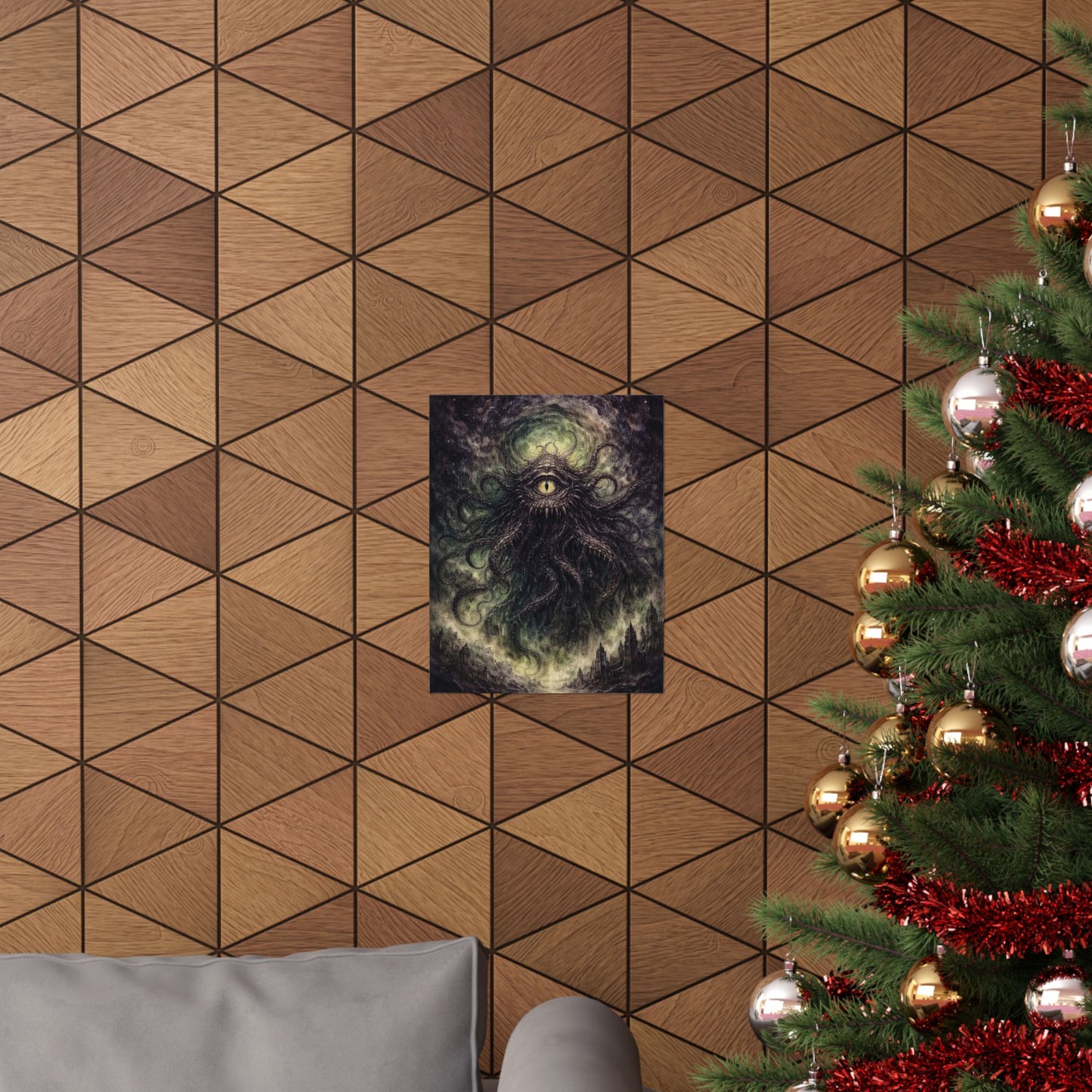 Cosmic Eye Horror Poster — Matte Vertical Lovecraft Tentacle Wall Art