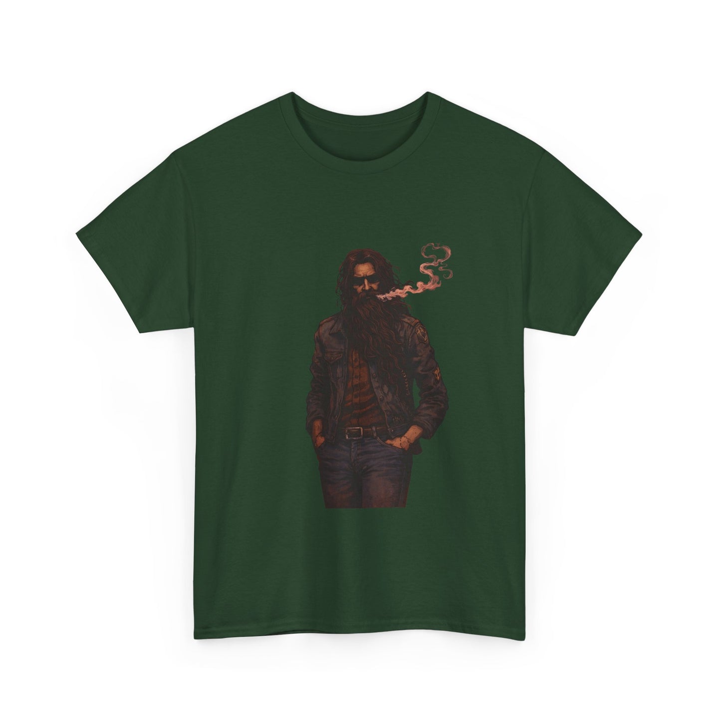 Graphic Tee — Vintage Leather Jacket Smoker Silhouette T-Shirt