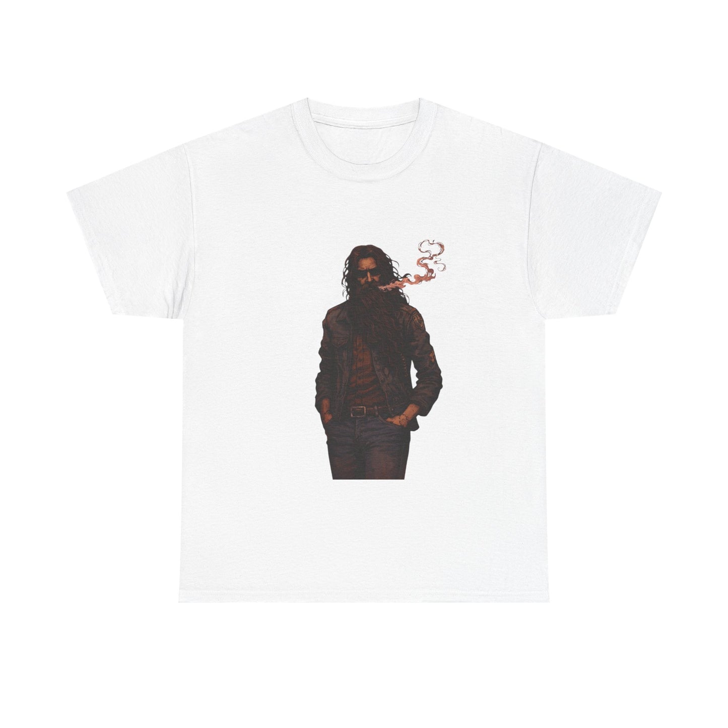 Graphic Tee — Vintage Leather Jacket Smoker Silhouette T-Shirt