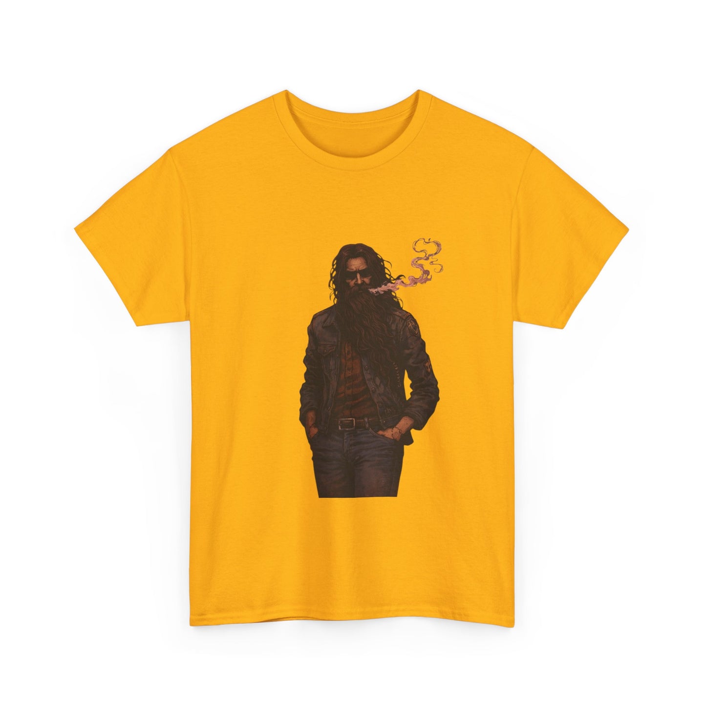 Graphic Tee — Vintage Leather Jacket Smoker Silhouette T-Shirt