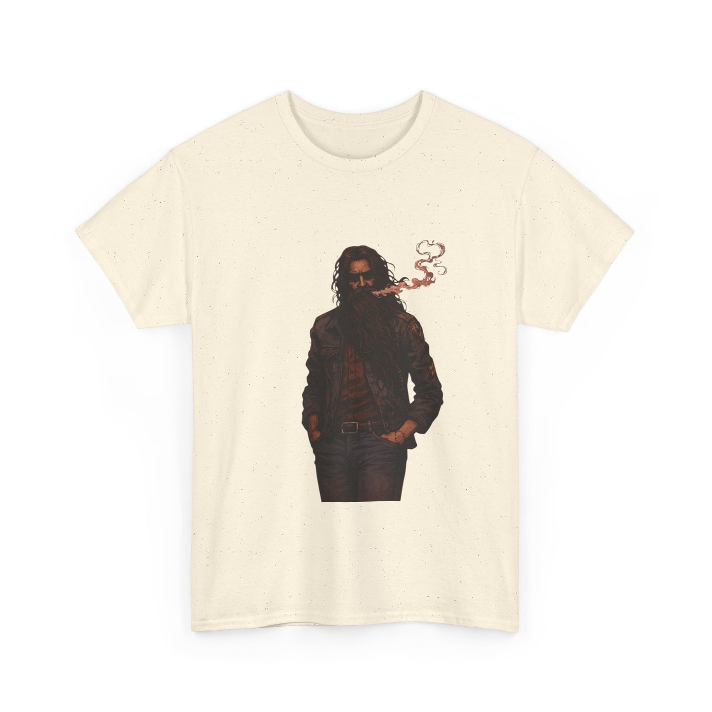 Graphic Tee — Vintage Leather Jacket Smoker Silhouette T-Shirt