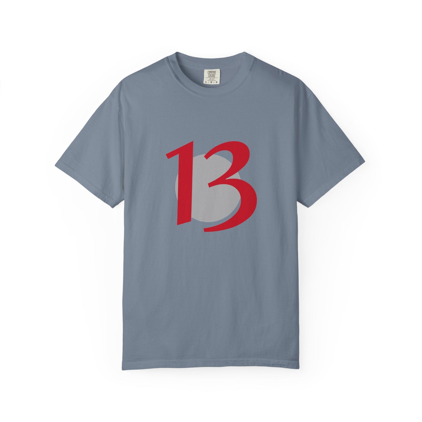 Lucky 13 Graphic T-Shirt — Bold Red Number 13 Tee
