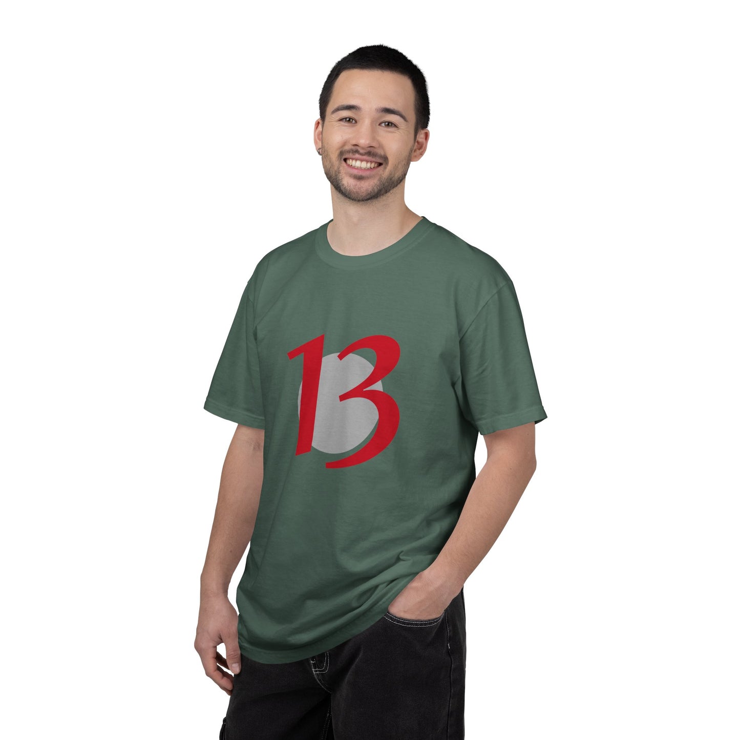 Lucky 13 Graphic T-Shirt — Bold Red Number 13 Tee